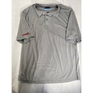 PGA TOUR Gray Stripe Short Sleeve Polo Top Mens L